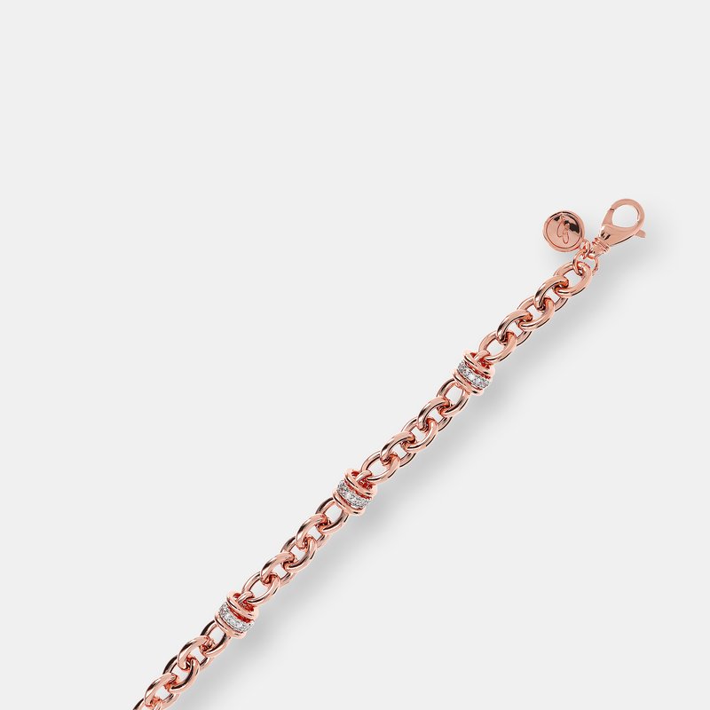 Shop Bronzallure Alternating Links Victoria Bracelet 7,25" Length In Pink