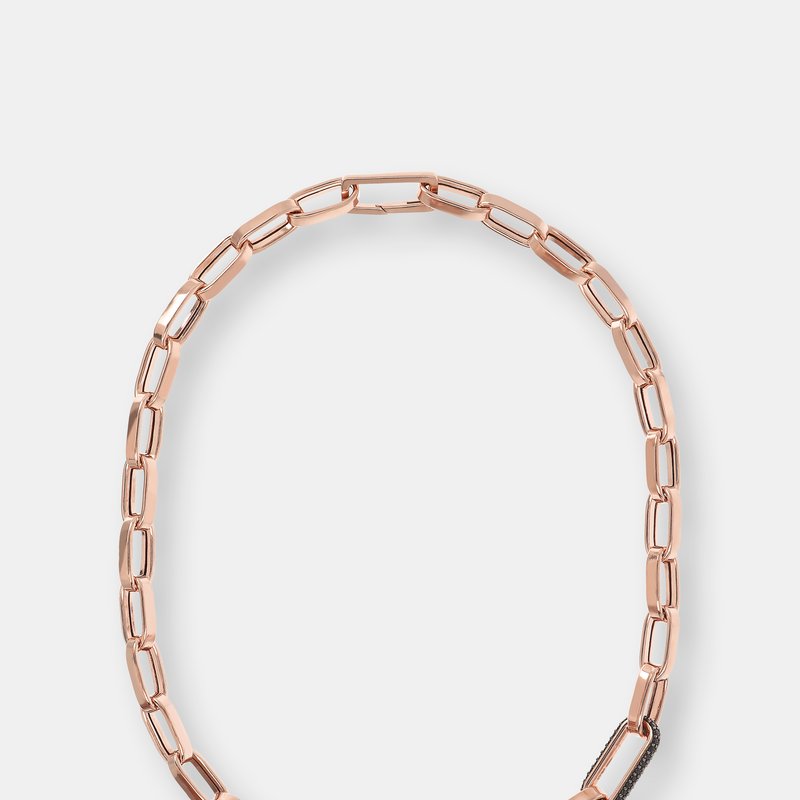 Bronzallure Bold Forzatina Chain Necklace With Pavé Detail In Pink