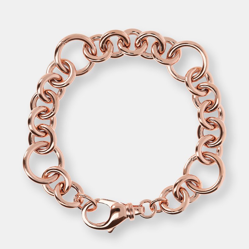 Bronzallure Bracelet With Rolò Chain And Rings In Pink