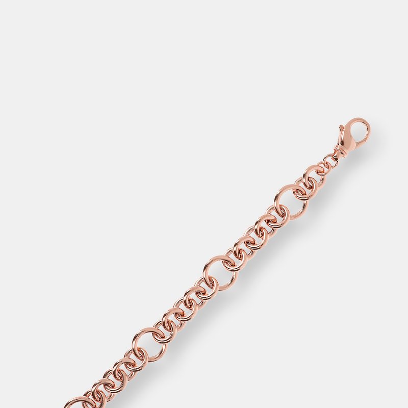 Shop Bronzallure Bracelet With Rolò Chain And Rings In Pink