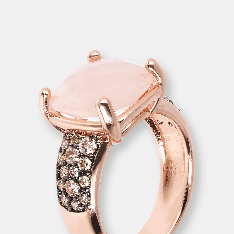 Bronzallure Faceted Stone And Pavé Ring In Pink