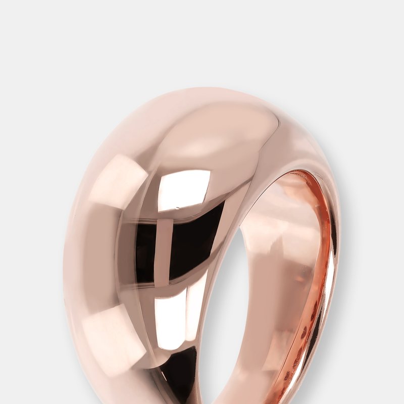 Bronzallure Golden Rose Domed Band Ring In Pink