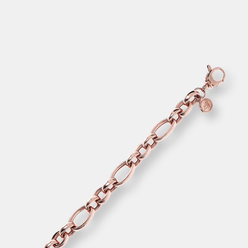 Shop Bronzallure Golden Rose Oval Chain Adjustable Bracelet In Pink