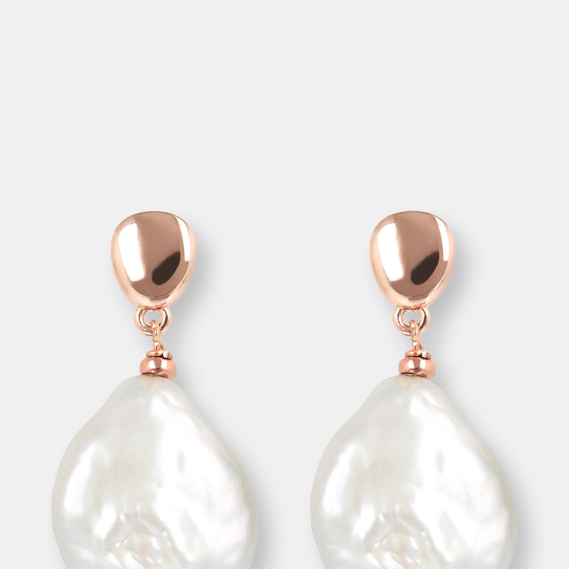 Bronzallure Ming Baroque Pearl Earrings In Pink