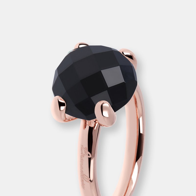 Bronzallure Natural Stone Cocktail Ring In Black