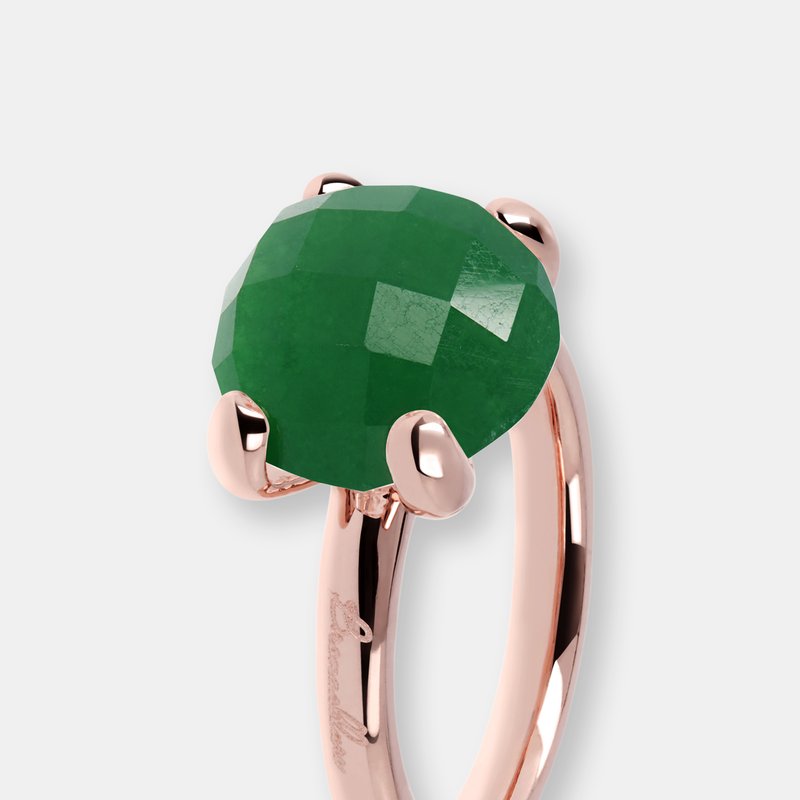Bronzallure Natural Stone Cocktail Ring In Green