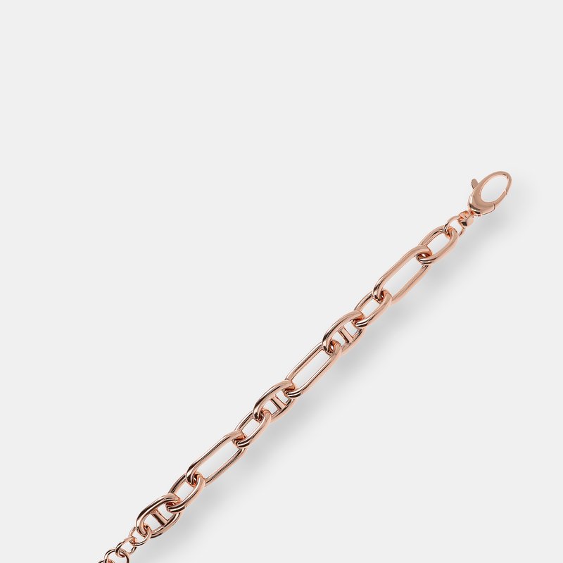 Shop Bronzallure Oval Chain Bracelet In Pink