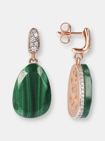 Bronzallure Preziosa Drop Earrings with Natural Stone and CZ Pavé product