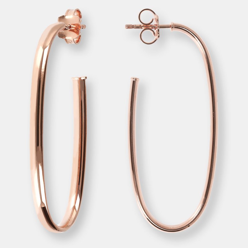 Bronzallure Semi-oval Hoop Earrings In Pink