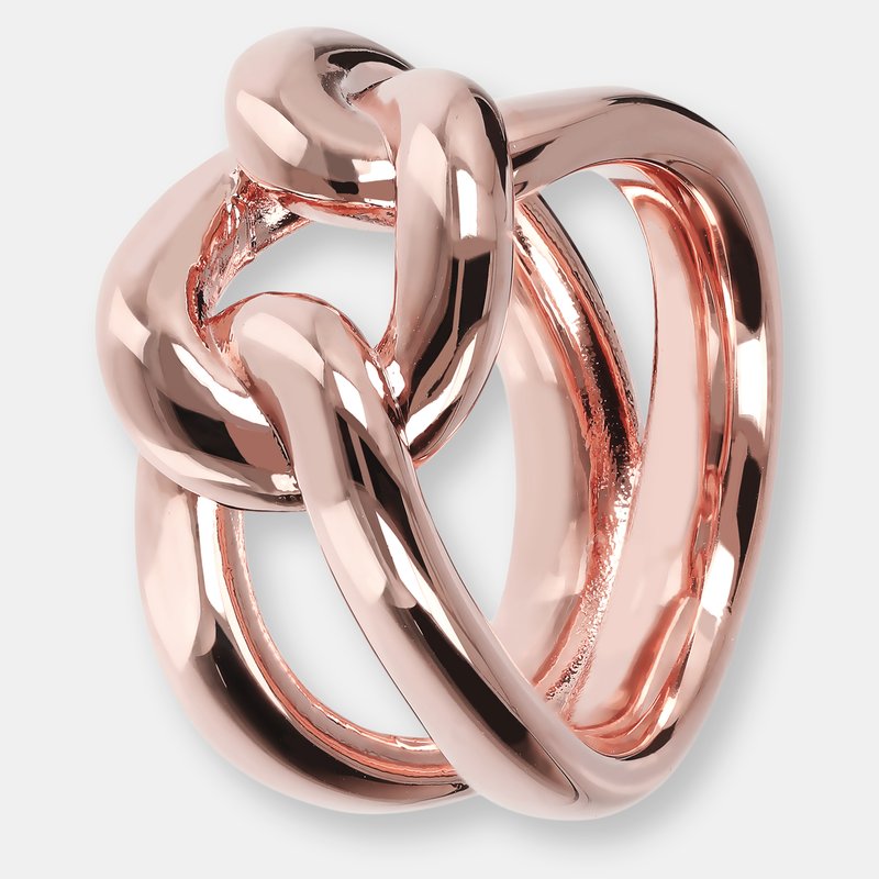 Bronzallure Women's Braided Ring In Pink
