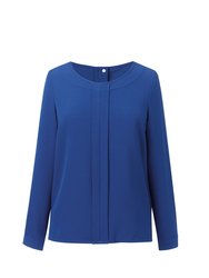 Brook Taverner Womens/Ladies Roma Crepe De Chine Long Sleeved Blouse (Royal Blue) - Royal Blue