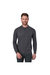Mens Casper Knitted Long-Sleeved Polo Shirt (Charcoal) - Charcoal