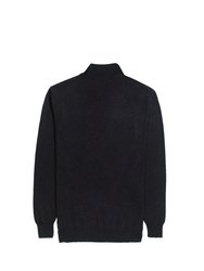 Mens Dallas Zip-Neck Sweater - Black