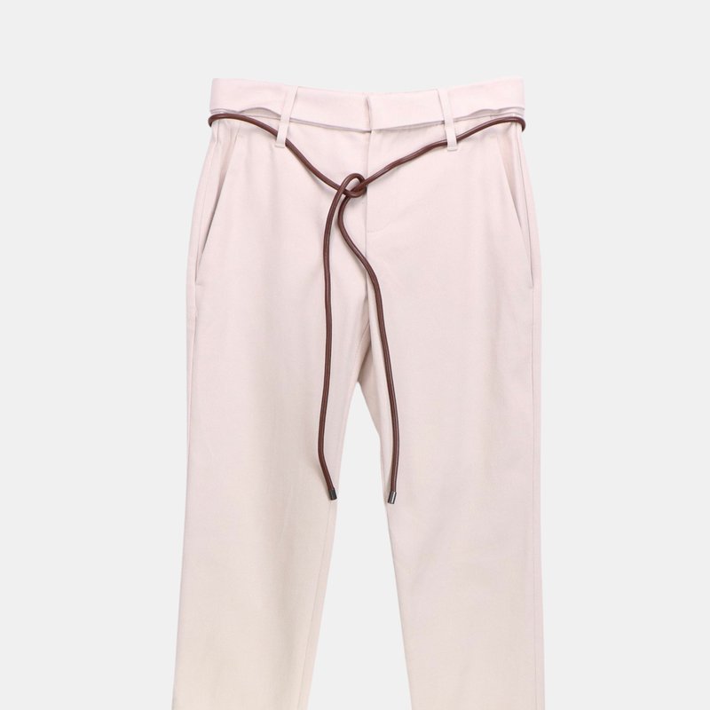 Brunello Cucinelli Women's Beige Belted Slim Fit Trousers Pants & Capri In Brown