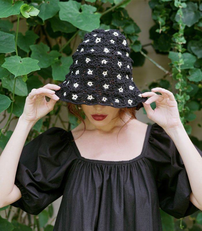 Brunna Co Flora Crochet Hat, In Black