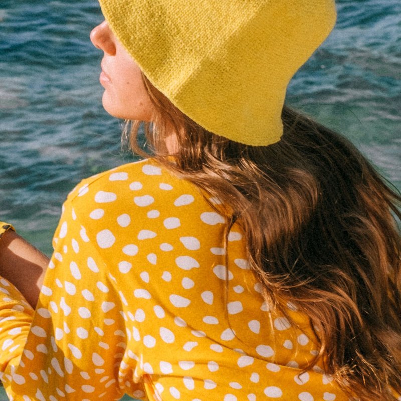 Brunna Co Florette Crochet Bucket Hat In Yellow