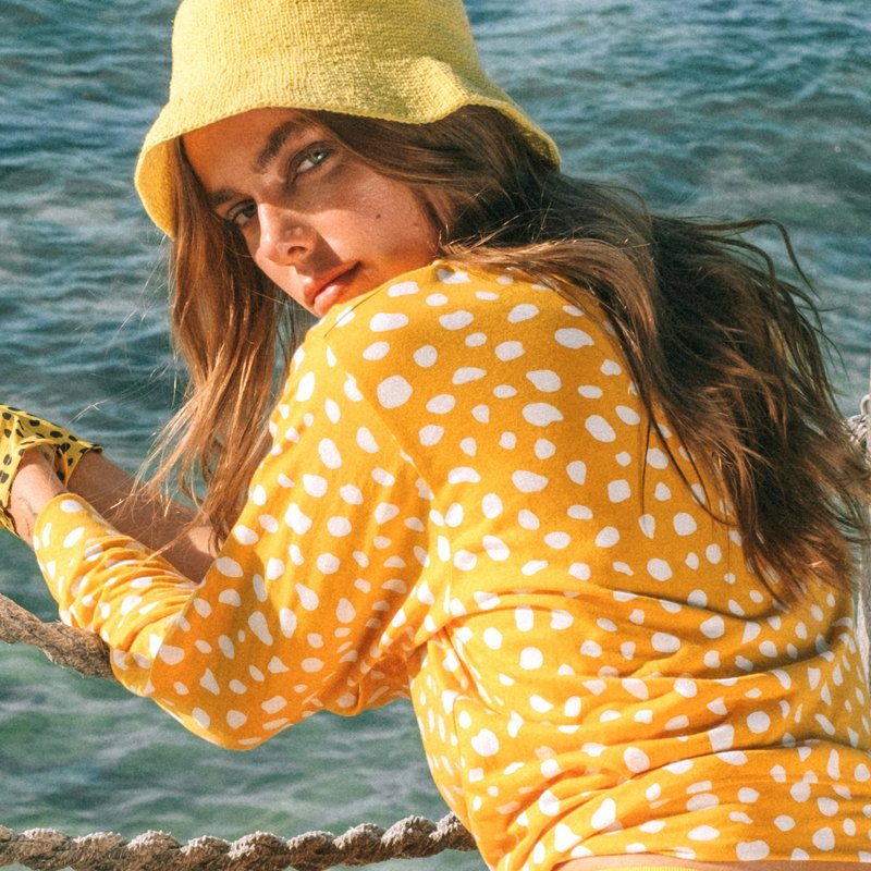 Shop Brunna Co Florette Crochet Bucket Hat In Yellow