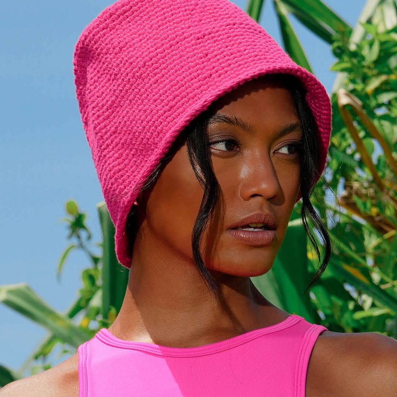 Brunna Co Gani Crochet Hat In Hot Pink