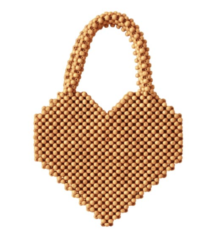 Shop Brunna Co Hati Heart Wood-beaded Tote Bag In Brown