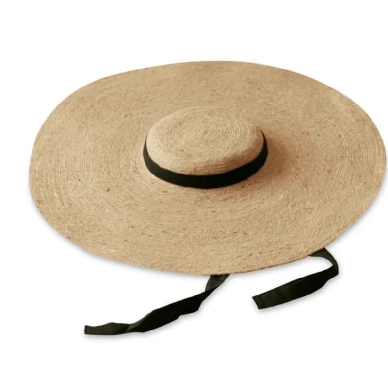 Shop Brunna Co Lola Wide Brim Jute Hat With Black Strap