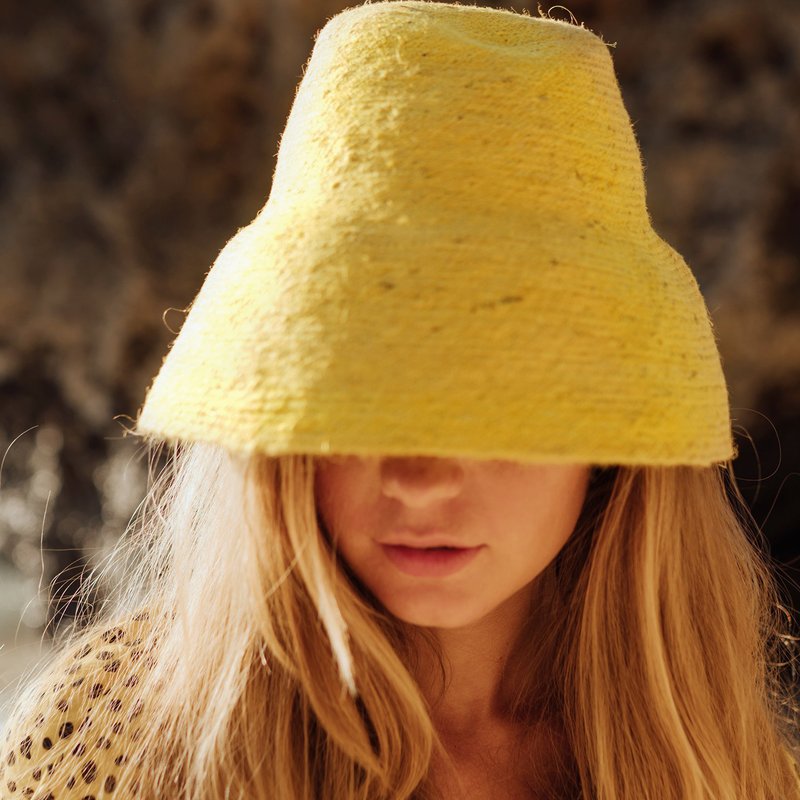 Brunna Co Naomi Jute Bucket Hat In Yellow