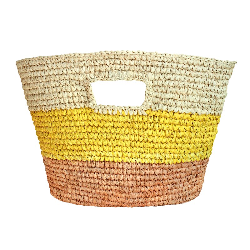 Shop Brunna Co Sayan Raffia Basket Bag In Yellow