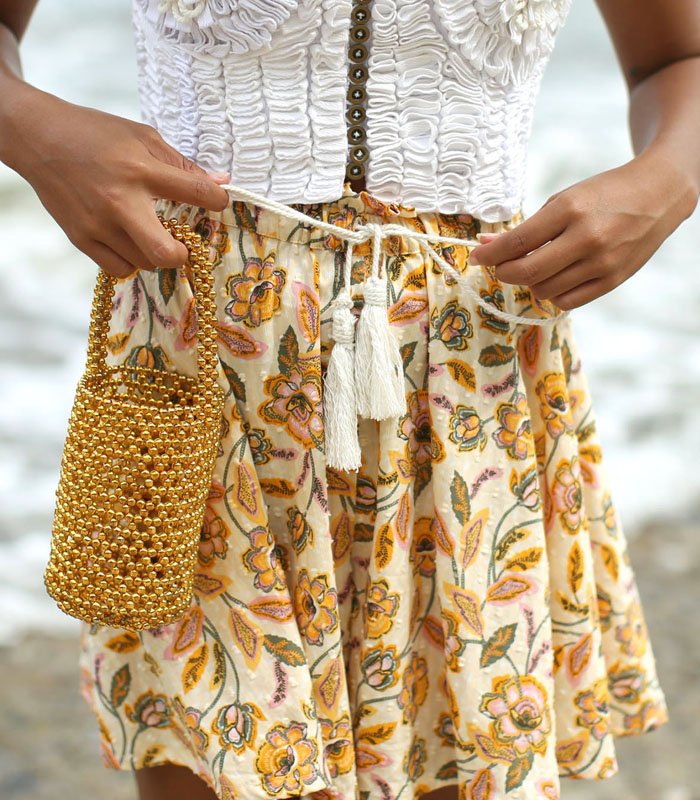 Brunna Co Sekar Floral Batik Shorts In Marigold Yellow In Multi