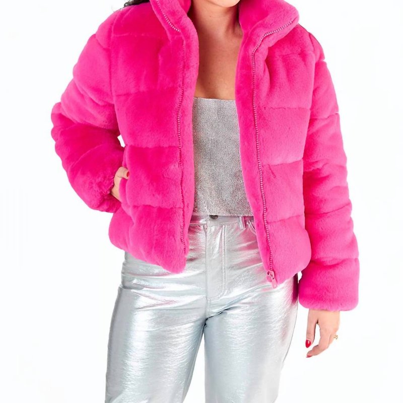 Shop Buddylove Noella Faux Fur Jacket In Pink