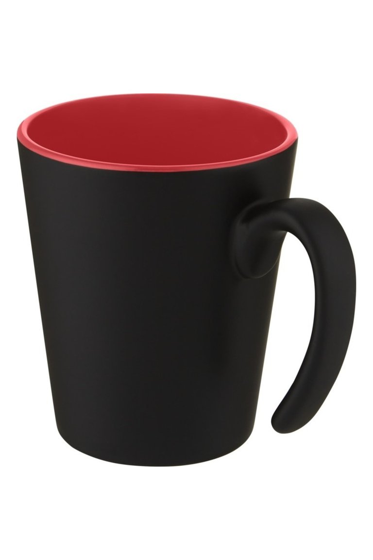 Bullet Oli Ceramic 360ml Mug (Solid Black/Red) (One Size) - Solid Black/Red
