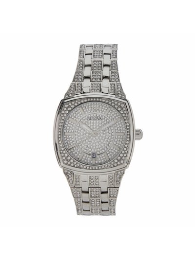 Bulova Mens Phantom 96B296 Silver Crystal White Dial Watch product