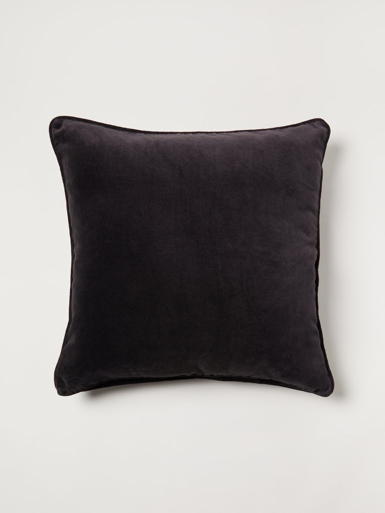 Velvet Black Cushion Cover - Black
