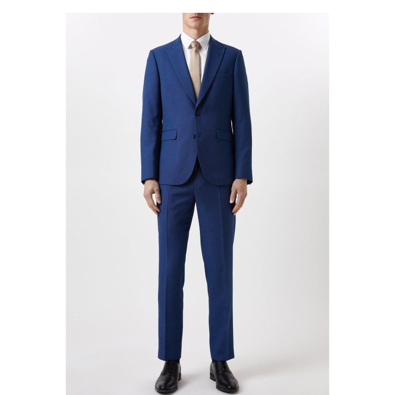 Burton Mens Birdseye Slim Suit Jacket In Blue