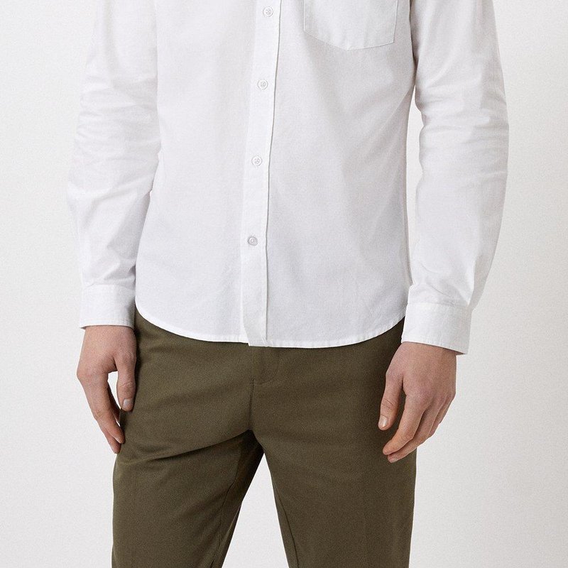 Burton Mens Chest Pocket Long-sleeved Formal Shirt In White