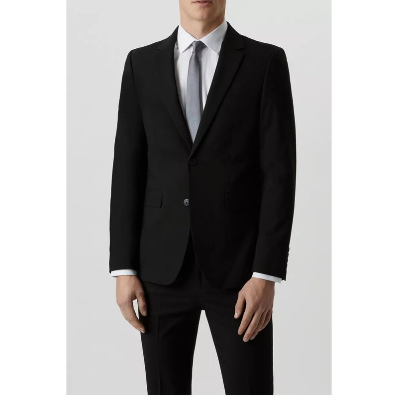 Burton Mens Essential Single-breasted Skinny Suit Jacket In Black
