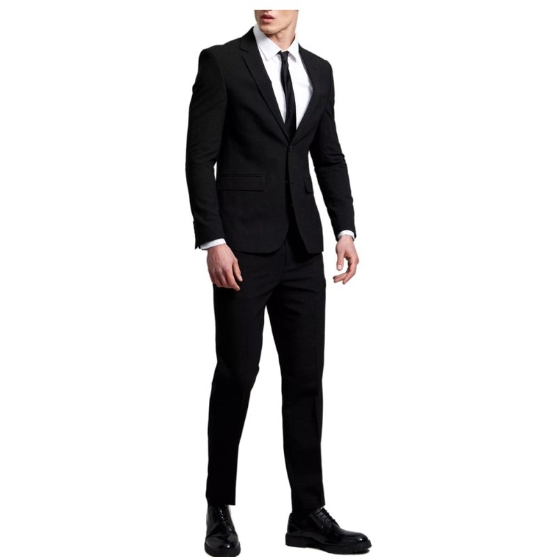 Burton Mens Essential Single-breasted Slim Suit Jacket In Black