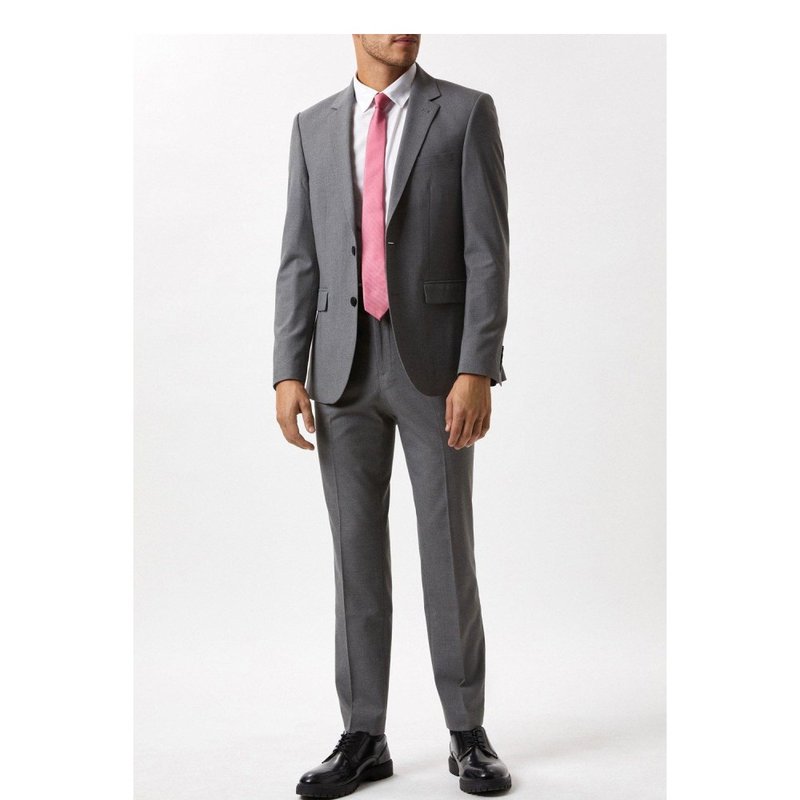 Burton Mens Essential Slim Suit Jacket In Grey