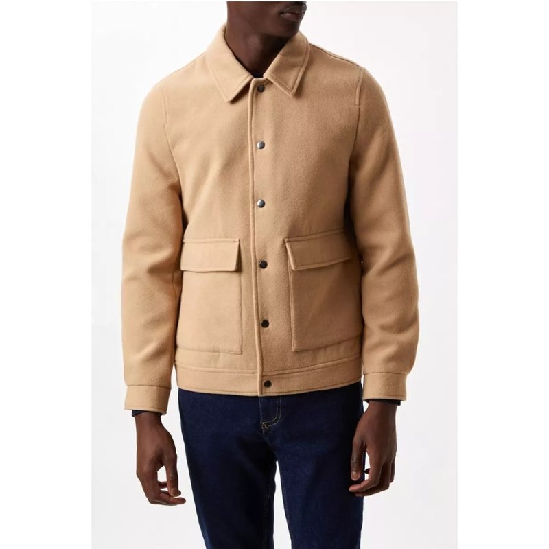 Burton Mens Faux Wool Shirt Jacket In Brown