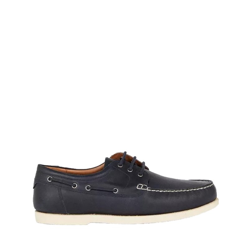 Burton Mens Leather Boat Shoes In Blue
