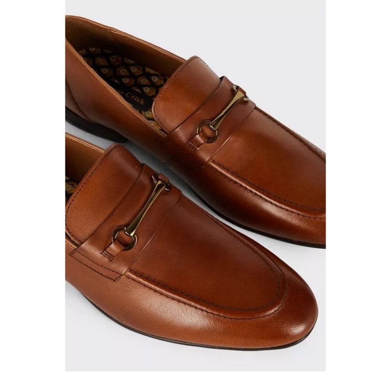 Shop Burton Mens Leather Buckle Detail Loafers In Brown