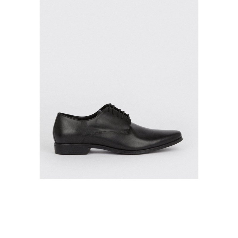 Burton Mens Leather Derby Shoes In Black