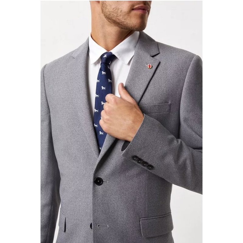Burton Mens Limited Edition Football Slim Suit Jacket In Grey