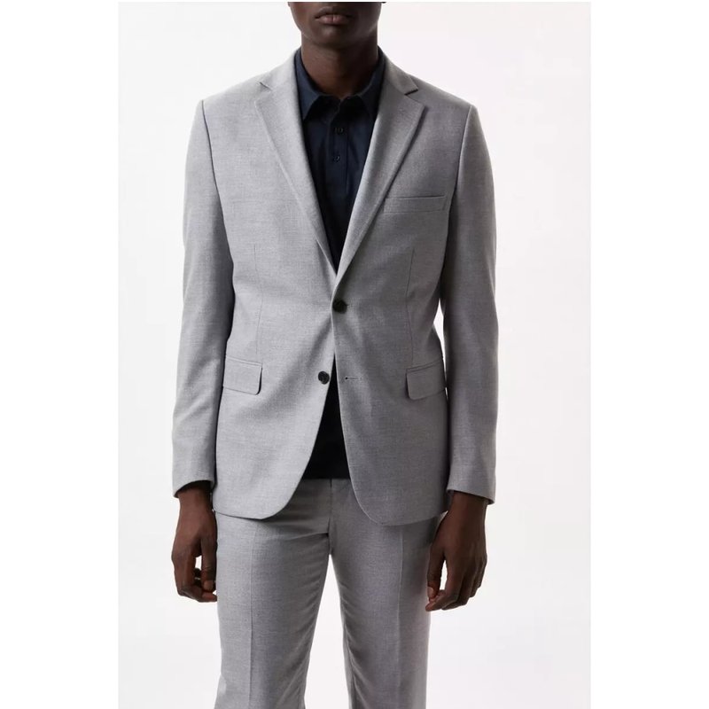 Burton Mens Marl Slim Suit Jacket In Grey