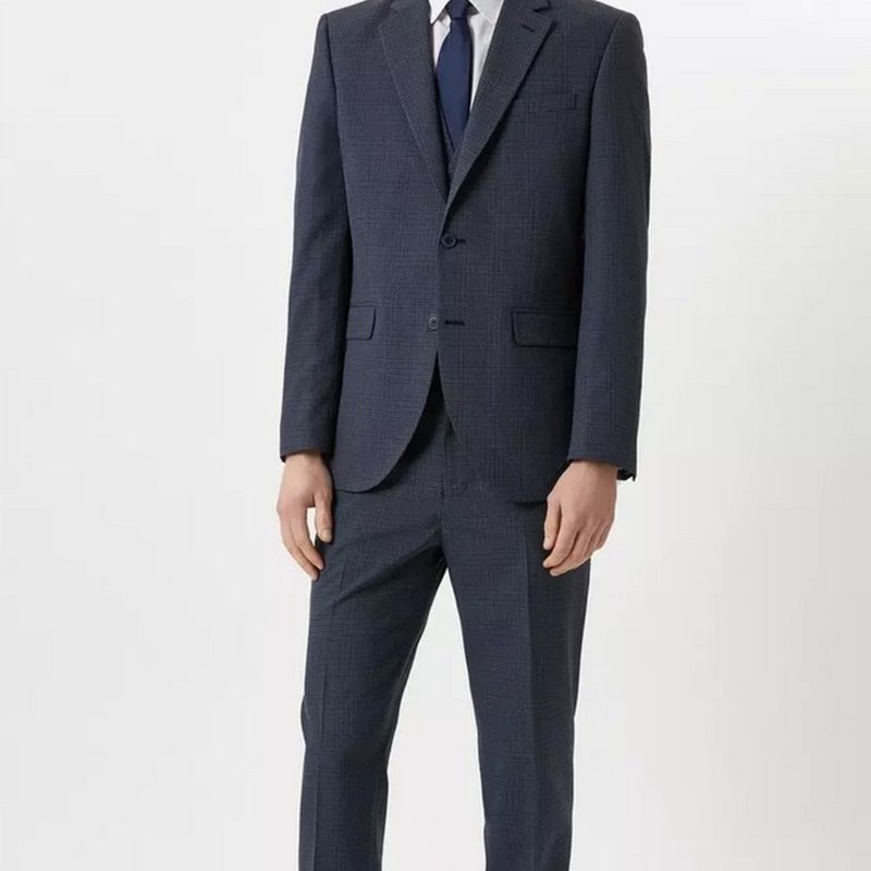 Burton Mens Overcheck Single-breasted Tailored Suit Jacket In Blue