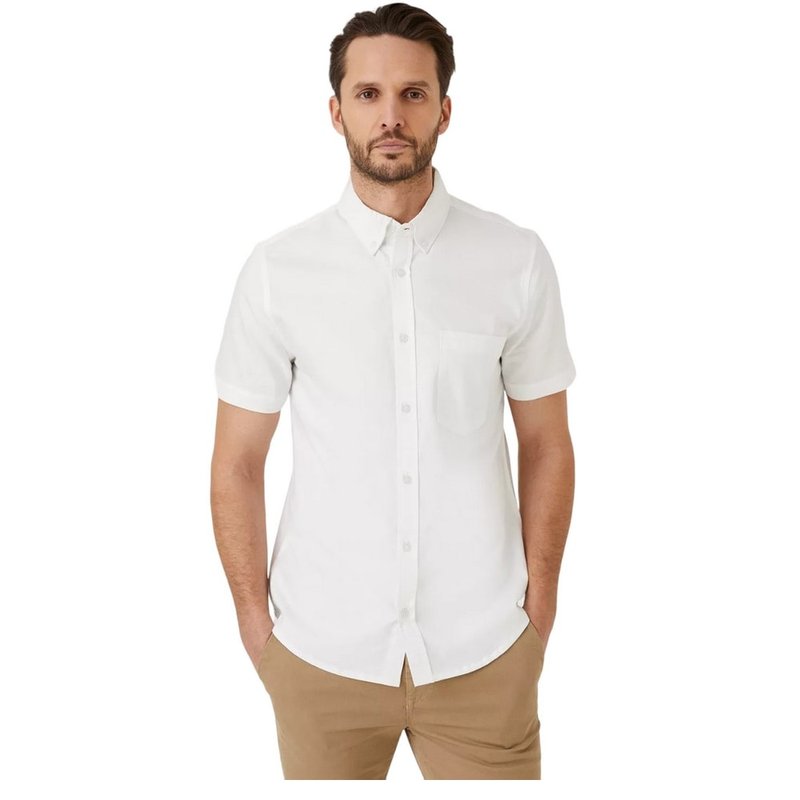 Burton Mens Oxford Slim Short-sleeved Shirt In White