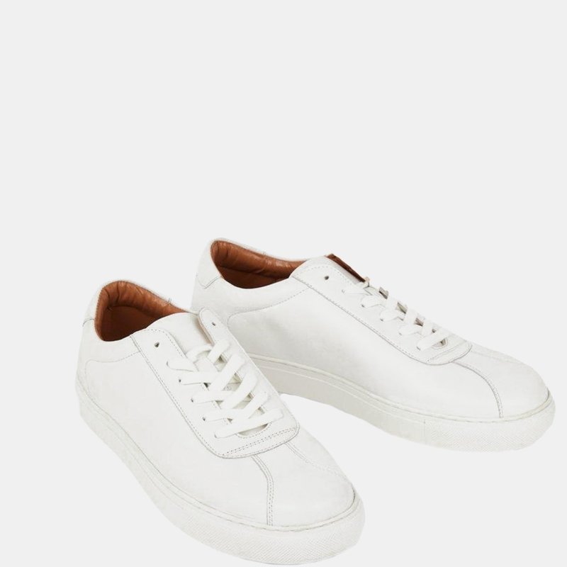 Burton Mens Smart Leather Sneakers In White