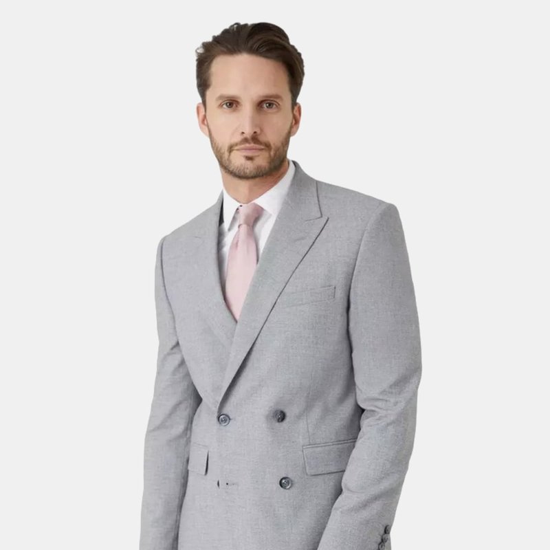 Burton Mens Textured Slim Suit Jacket In Grey