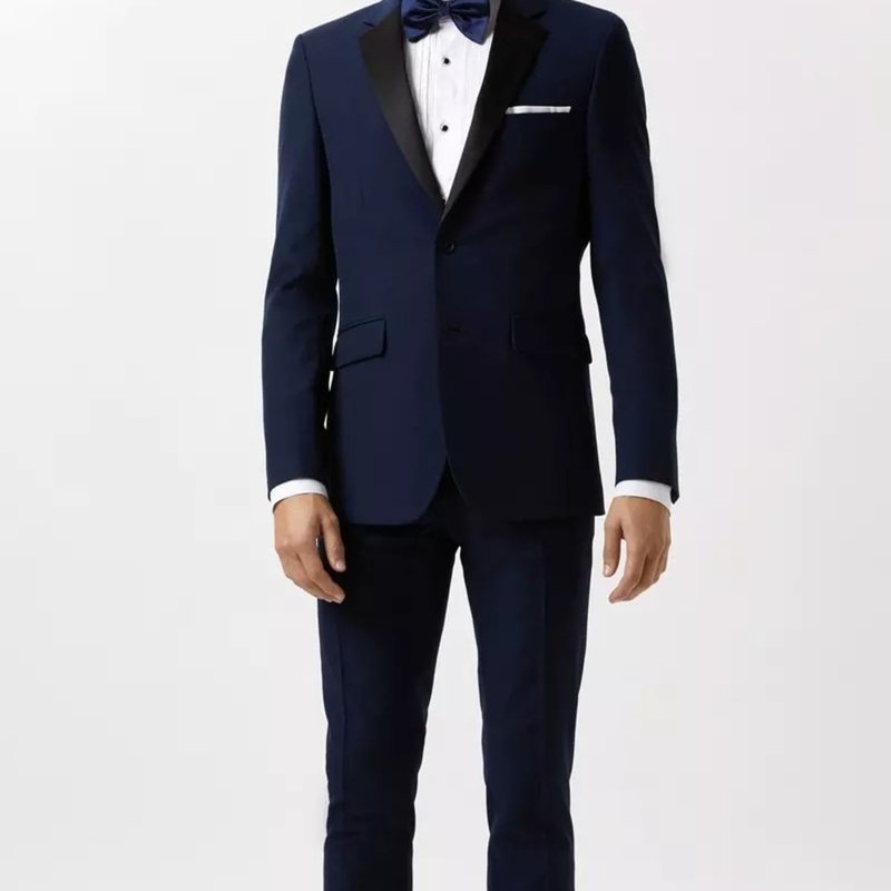 Burton Mens Tuxedo Skinny Suit Jacket In Blue