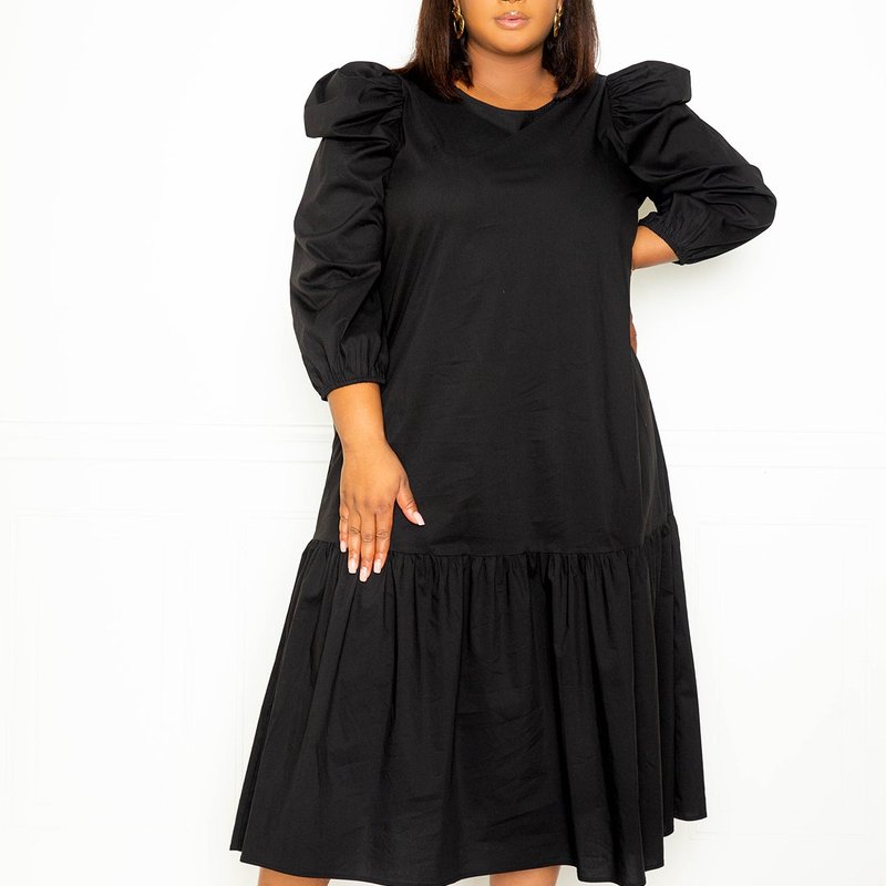 Shop Buxom Couture Flutter Hem Midi Dress In Black