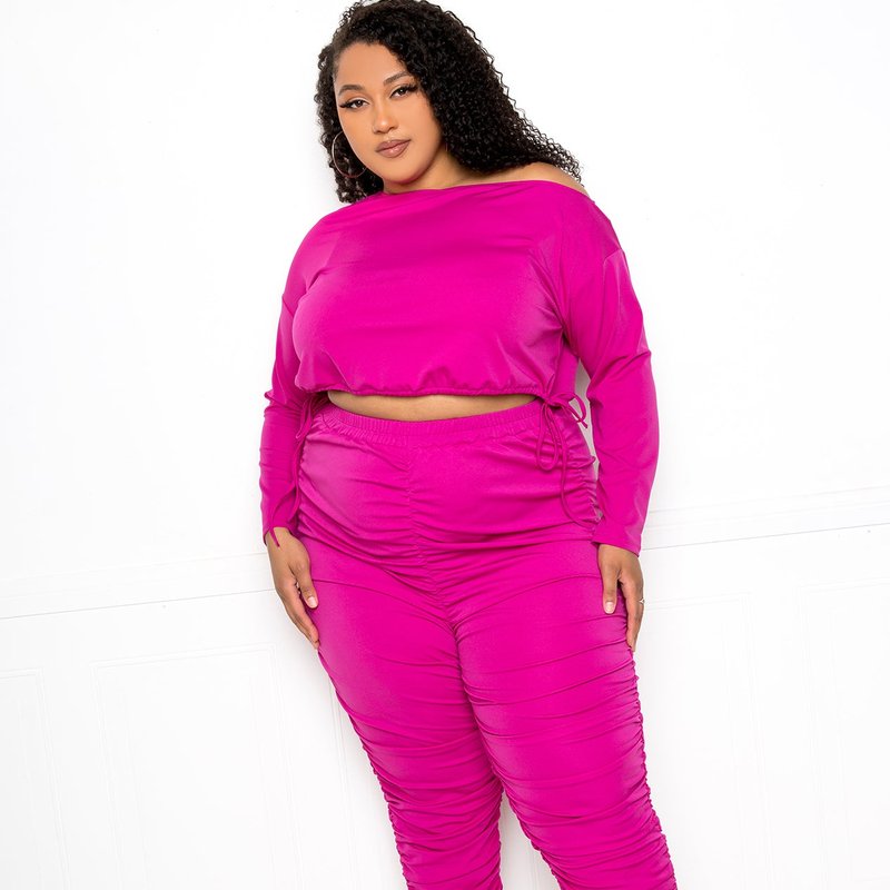 Buxom Couture Ruched Lounge Set In Pink