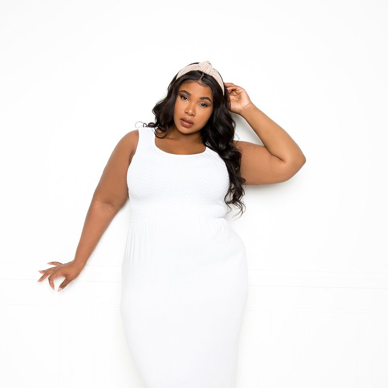 Buxom Couture Seamless Tank Dress In White
